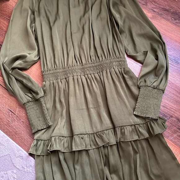 Olive Green Long Sleeve Dress - Picture 1 of 4